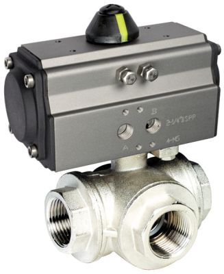 K-PNK-D390-T-MSv - 3-2-Wege-Pneuma-Kugelhahn, doppeltwirkend