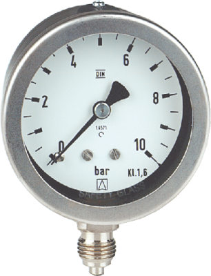 M-CU-63-V4A - Rohrfedermanometer - Chemie